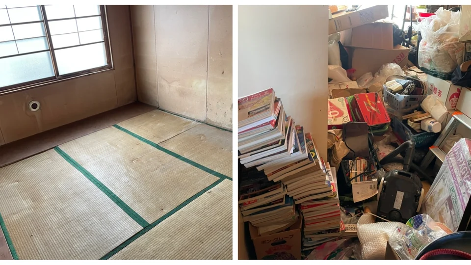 室内片付けの作業前後