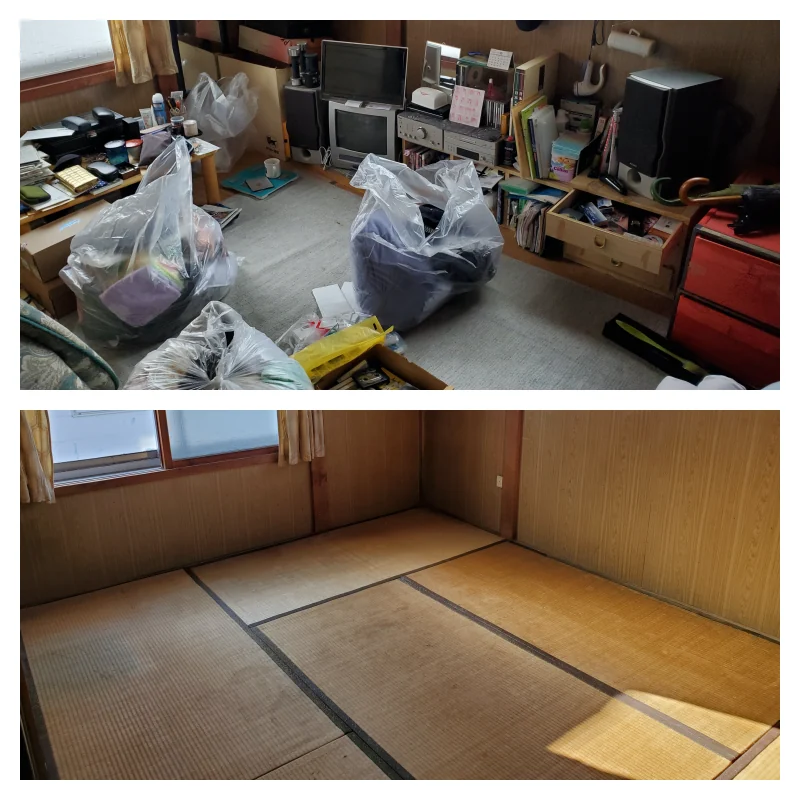 w8による遺品整理の作業前後